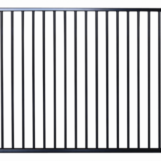 black flat top aluminium pool fence panel
