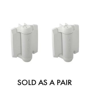 Tru close WHITE Hinges - (Pair) - 2 Alignment Legs Suits Gates up to 30kgs