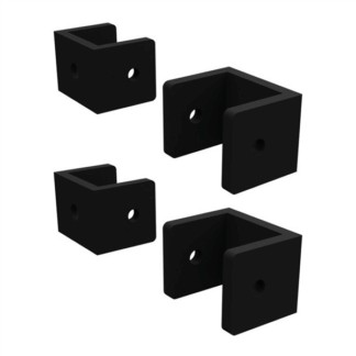 BARR 25mm Fencing Bracket Pack BLACK - Pack 4 Brackets