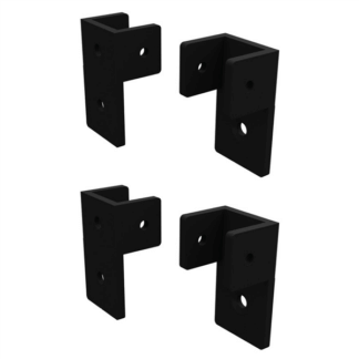 BARR Heavy Duty 60mm Extended Fencing Bracket Pack BLACK - Pack 4 Brackets