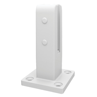 INSULUXE matt white base plated glass spigot for frameless pool fencing