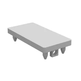 barr aluminium post cap 50x25 pearl white